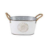 Hectarul - Suport decorativ pentru ghiveci, alb, din metal, 29x18x15 cm Sunnydays